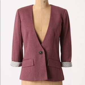 Anthropologie Cartonnier red sans collar blazer